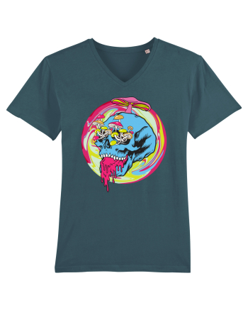 Magic Mushroom Psychedelic Trippy Skull Stargazer
