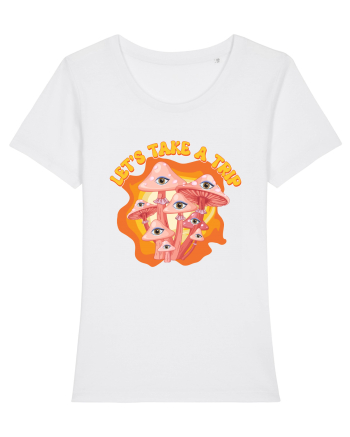 Let's Take A Trip Magic Mushroom White