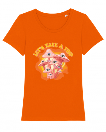 Let's Take A Trip Magic Mushroom Bright Orange