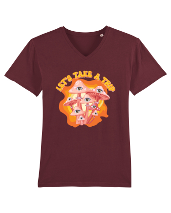 Let's Take A Trip Magic Mushroom Burgundy