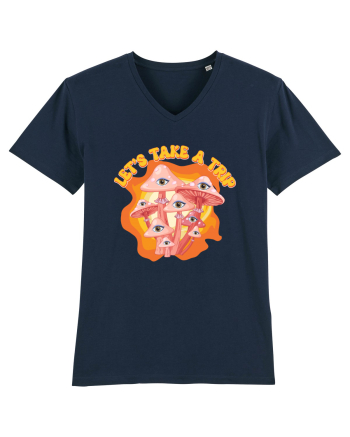 Let's Take A Trip Magic Mushroom French Navy