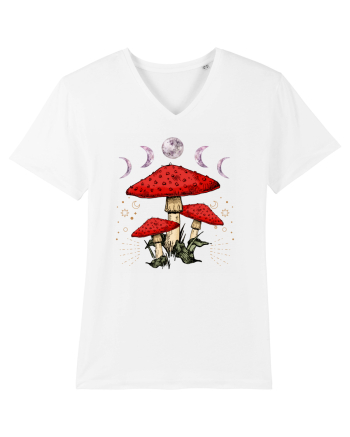 Moon Phase Psychedelic Mushroom White
