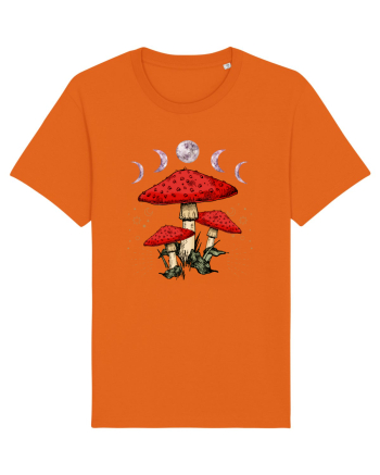 Moon Phase Psychedelic Mushroom Bright Orange