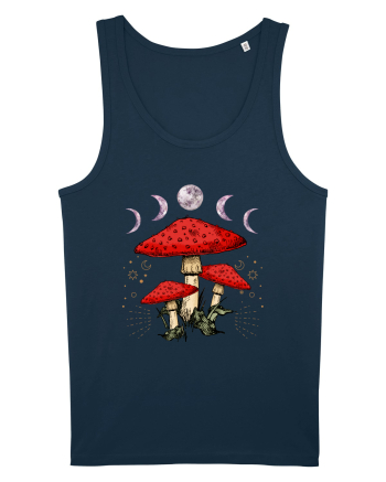 Moon Phase Psychedelic Mushroom Navy