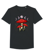 Moon Phase Psychedelic Mushroom Tricou mânecă scurtă guler larg Bărbat Skater