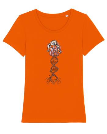 Mushroom DNA Mycology Shroom Trippy Bright Orange