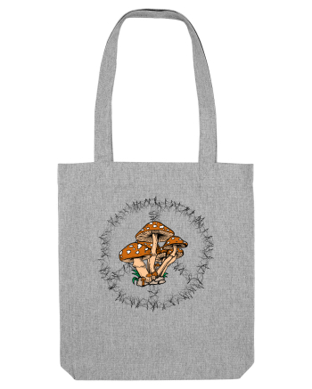 Mushroom Hippie Sign Heather Grey