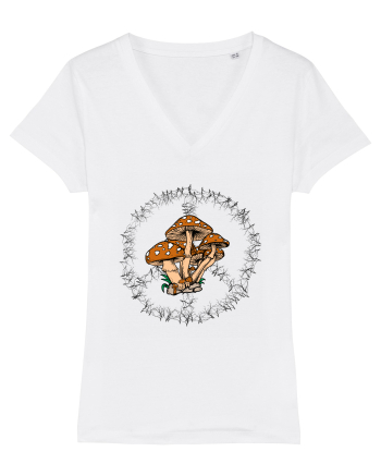 Mushroom Hippie Sign White