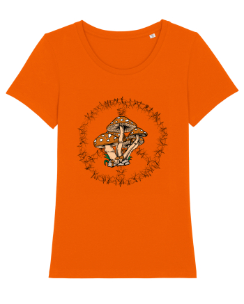 Mushroom Hippie Sign Bright Orange