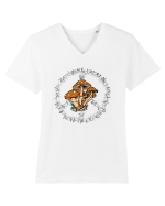 Mushroom Hippie Sign Tricou mânecă scurtă guler V Bărbat Presenter