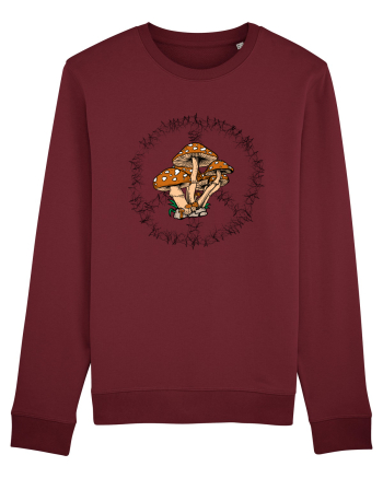 Mushroom Hippie Sign Burgundy