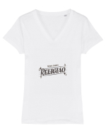 Music is Religion Tricou mânecă scurtă guler V Damă Evoker