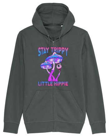 Stay Trippy Little Hippie Retro Psychedelic Anthracite