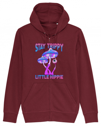 Stay Trippy Little Hippie Retro Psychedelic Burgundy