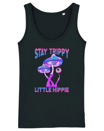 Stay Trippy Little Hippie Retro Psychedelic Black