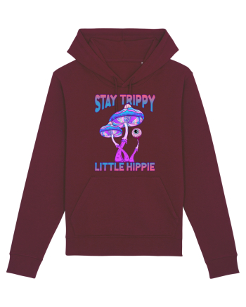 Stay Trippy Little Hippie Retro Psychedelic Burgundy