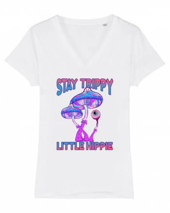Stay Trippy Little Hippie Retro Psychedelic White