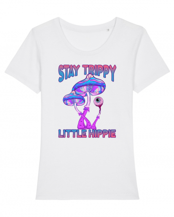 Stay Trippy Little Hippie Retro Psychedelic White