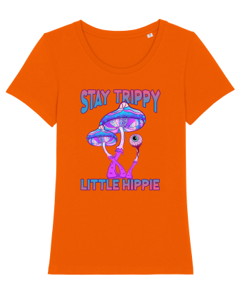 Stay Trippy Little Hippie Retro Psychedelic Bright Orange