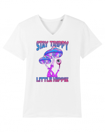 Stay Trippy Little Hippie Retro Psychedelic White