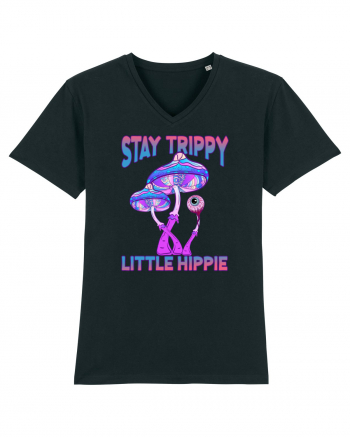 Stay Trippy Little Hippie Retro Psychedelic Black