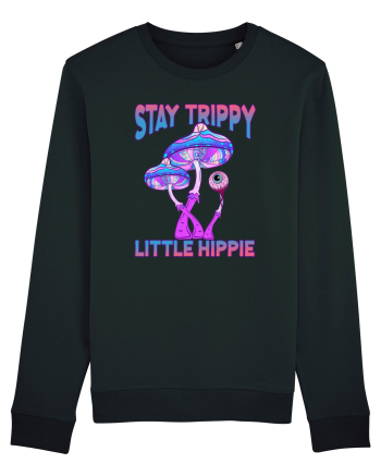 Stay Trippy Little Hippie Retro Psychedelic Black