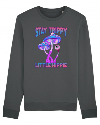 Stay Trippy Little Hippie Retro Psychedelic Anthracite