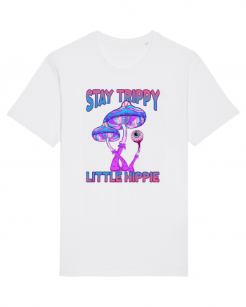 Stay Trippy Little Hippie Retro Psychedelic White