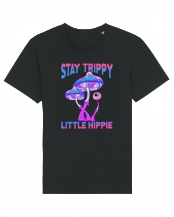 Stay Trippy Little Hippie Retro Psychedelic Black