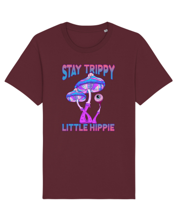 Stay Trippy Little Hippie Retro Psychedelic Burgundy