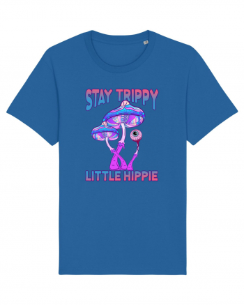 Stay Trippy Little Hippie Retro Psychedelic Royal Blue