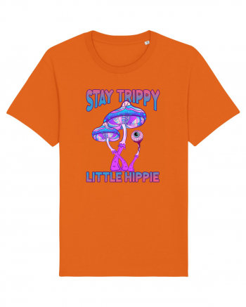 Stay Trippy Little Hippie Retro Psychedelic Bright Orange