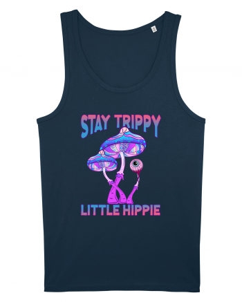 Stay Trippy Little Hippie Retro Psychedelic Navy