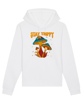 Stay Trippy Hippie Mushroom Retro White