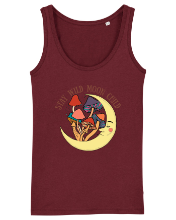 Stay Wild Moon Child Mushroom Moon Burgundy