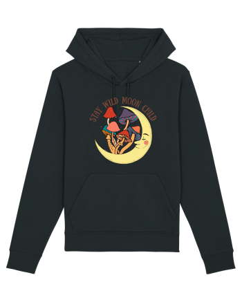 Stay Wild Moon Child Mushroom Moon Black