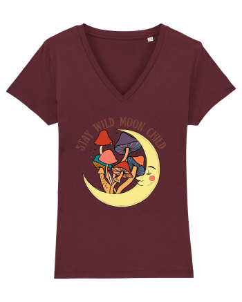 Stay Wild Moon Child Mushroom Moon Burgundy