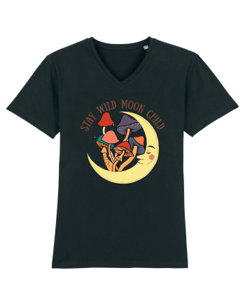 Stay Wild Moon Child Mushroom Moon Black