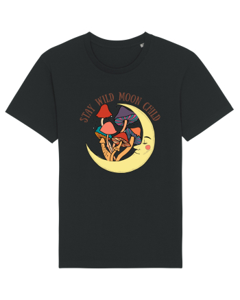 Stay Wild Moon Child Mushroom Moon Black