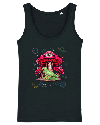  Frog Mushroom Galaxy Psychedelic Black