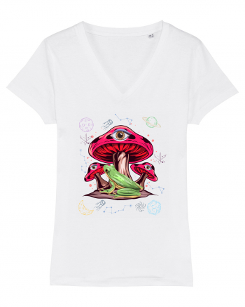  Frog Mushroom Galaxy Psychedelic White