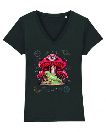  Frog Mushroom Galaxy Psychedelic Black