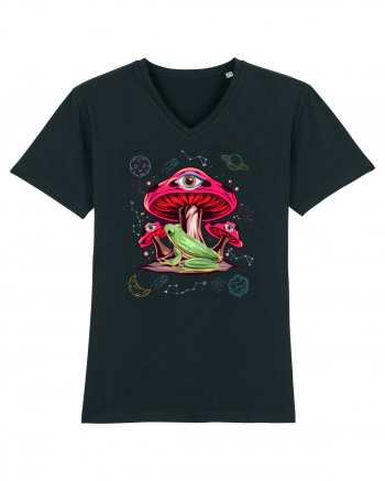  Frog Mushroom Galaxy Psychedelic Black