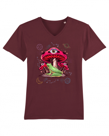  Frog Mushroom Galaxy Psychedelic Burgundy