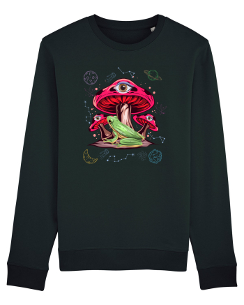  Frog Mushroom Galaxy Psychedelic Black