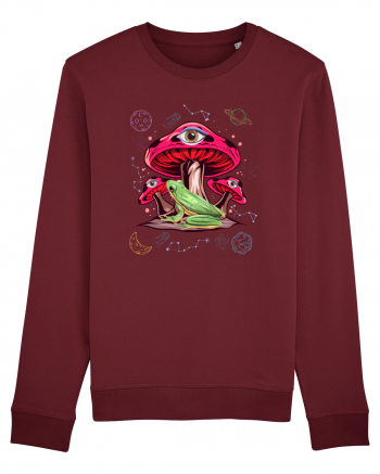  Frog Mushroom Galaxy Psychedelic Burgundy