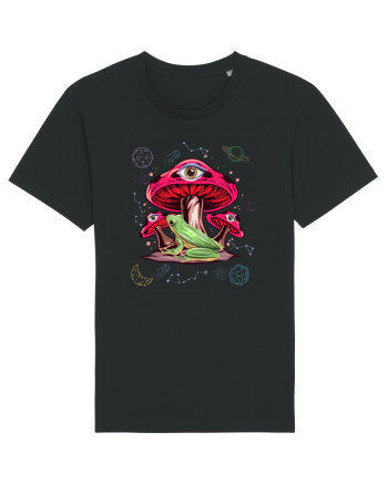  Frog Mushroom Galaxy Psychedelic Black