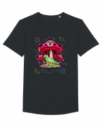  Frog Mushroom Galaxy Psychedelic Tricou mânecă scurtă guler larg Bărbat Skater