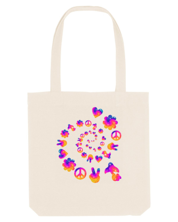 Mushroom Hippie Love Peace Sign Natural