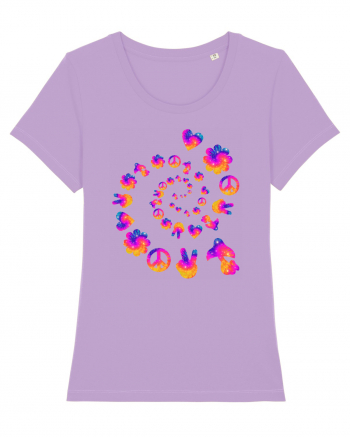 Mushroom Hippie Love Peace Sign Lavender Dawn